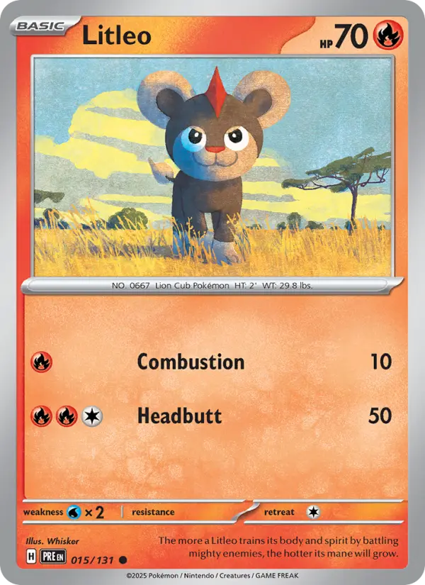 Litleo 15 Prismatic Evolutions Pokesingles