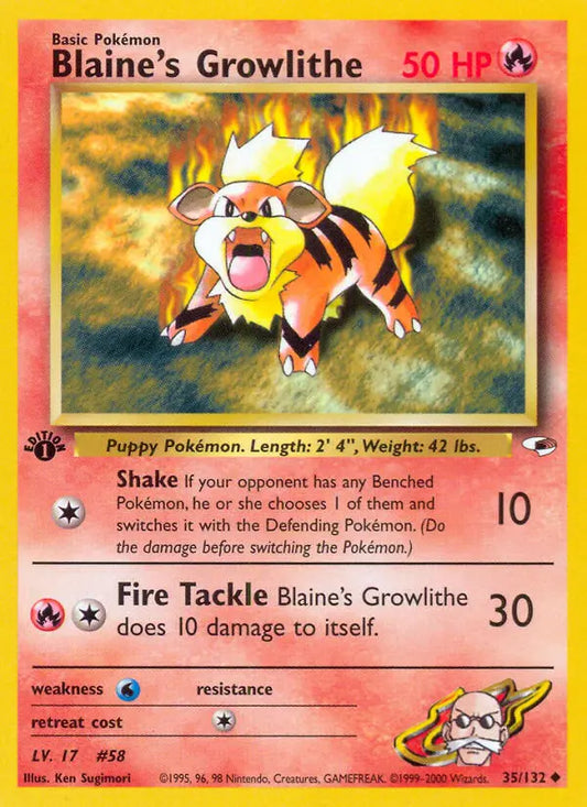 Blaine's Growlithe 35 Gym Heroes Pokesingles