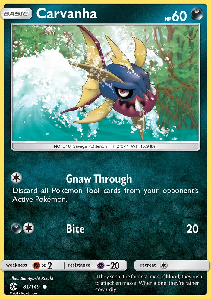 Carvanha 81 Sun & Moon Pokesingles
