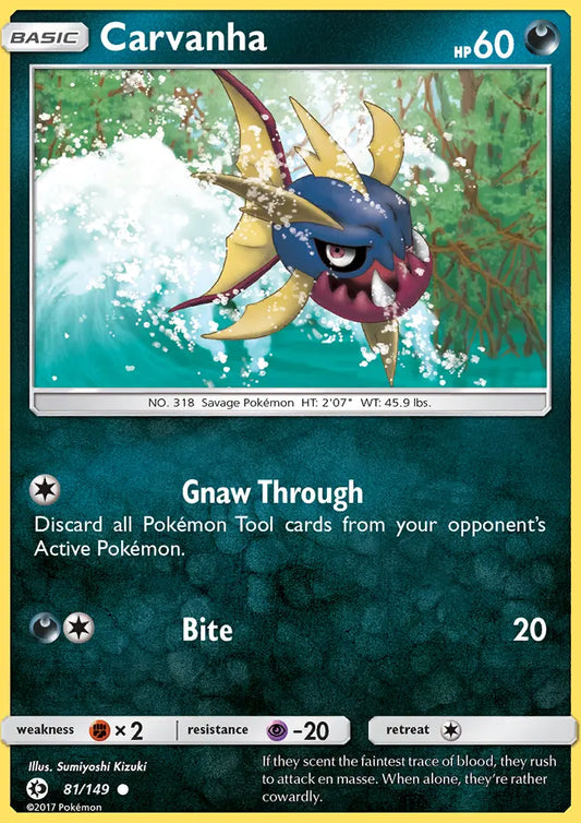 Carvanha 81 Sun & Moon Pokesingles