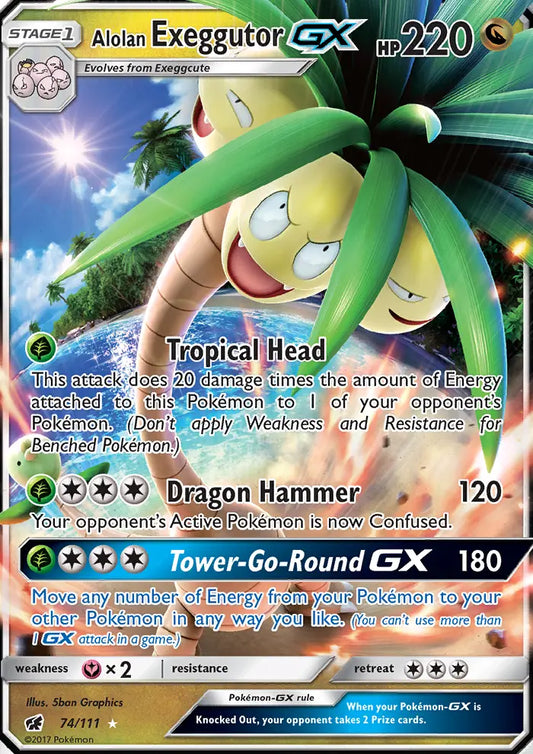 Alolan Exeggutor GX 74 Crimson Invasion Pokesingles