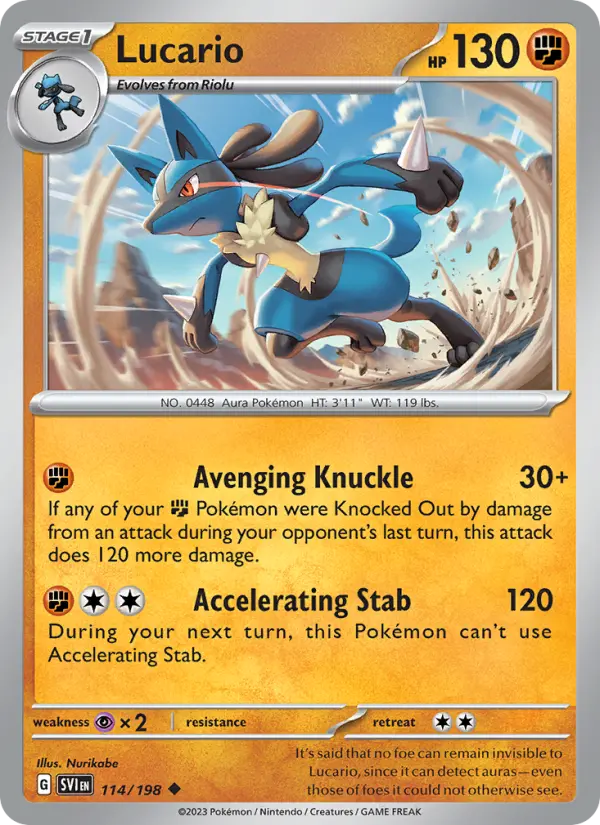 Lucario 114 Scarlet & Violet Pokesingles
