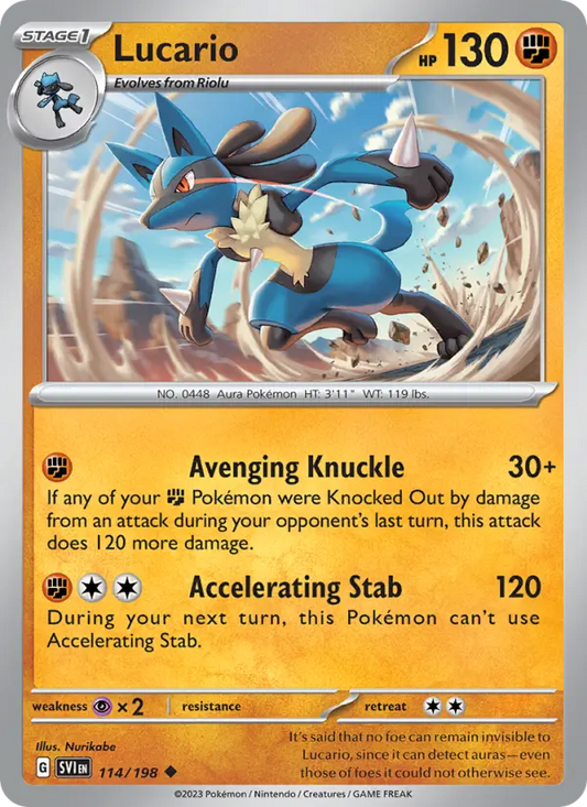 Lucario 114 Scarlet & Violet Pokesingles