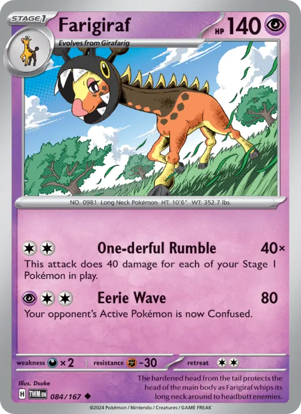 Farigiraf 84 Twilight Masquerade Pokesingles