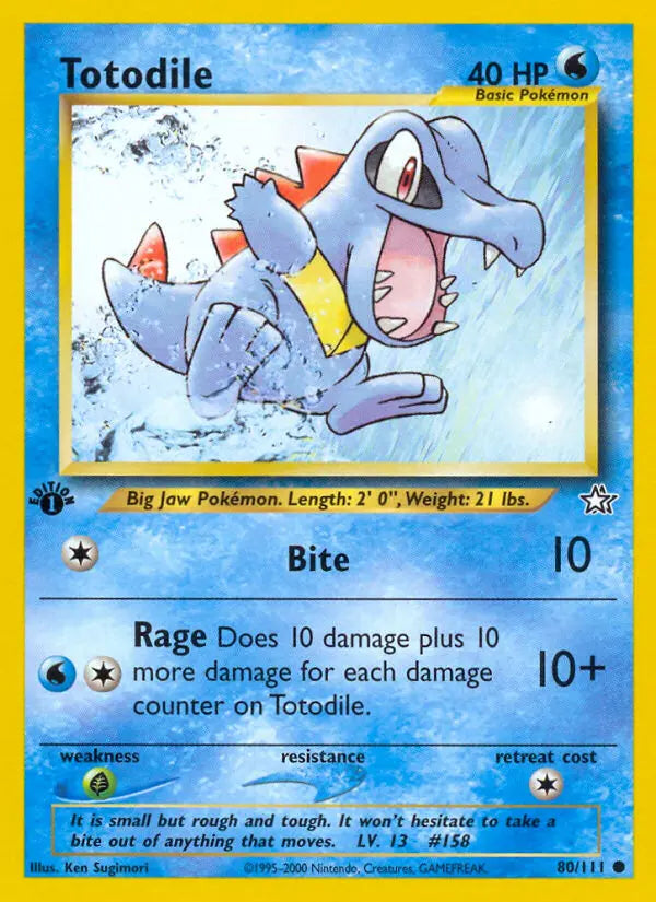 Totodile 80 Neo Genesis Pokesingles