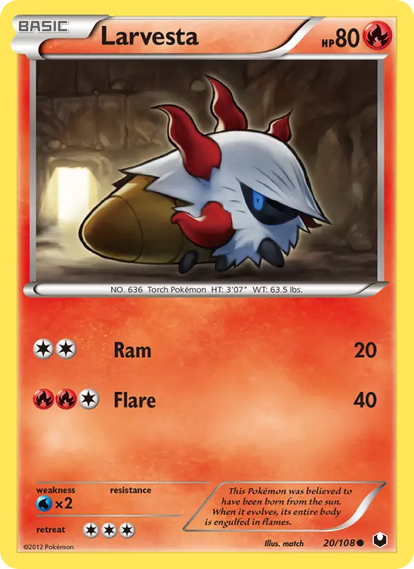 Larvesta 20 Dark Explorers Pokesingles