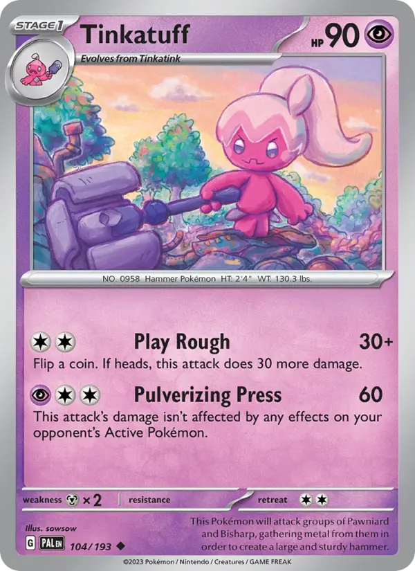 Tinkatuff 104 Paldea Evolved Pokesingles