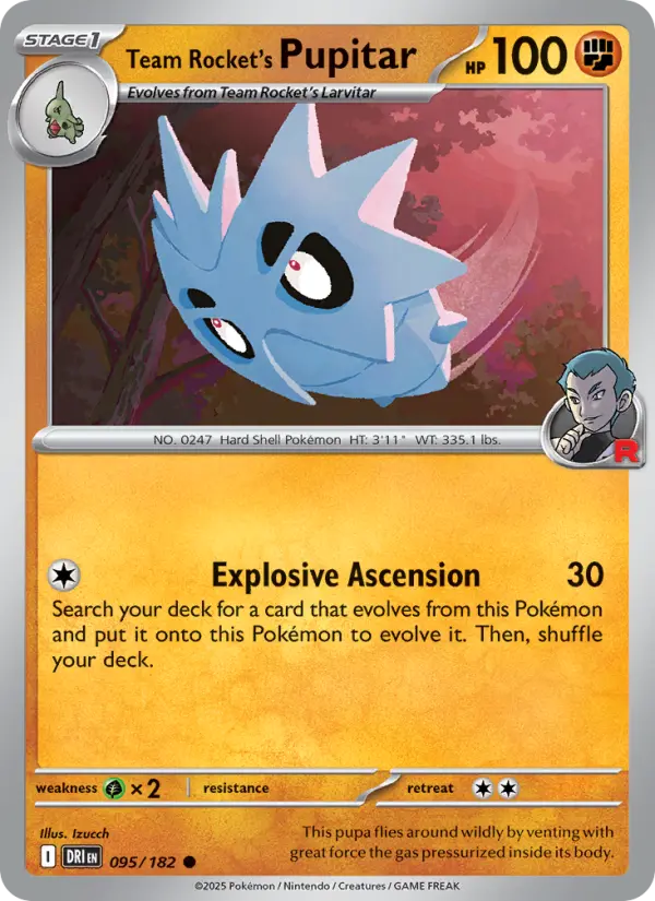 Team Rocket's Pupitar 95 Destined Rivals Pokesingles