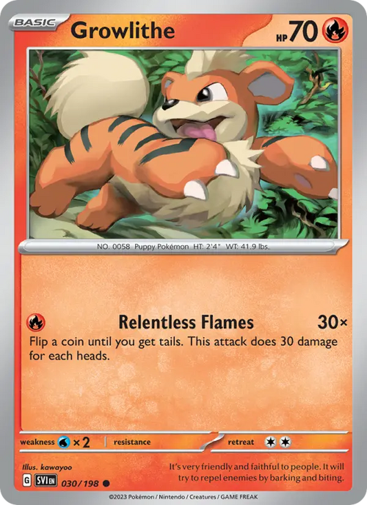 Growlithe 30 Scarlet & Violet Pokesingles