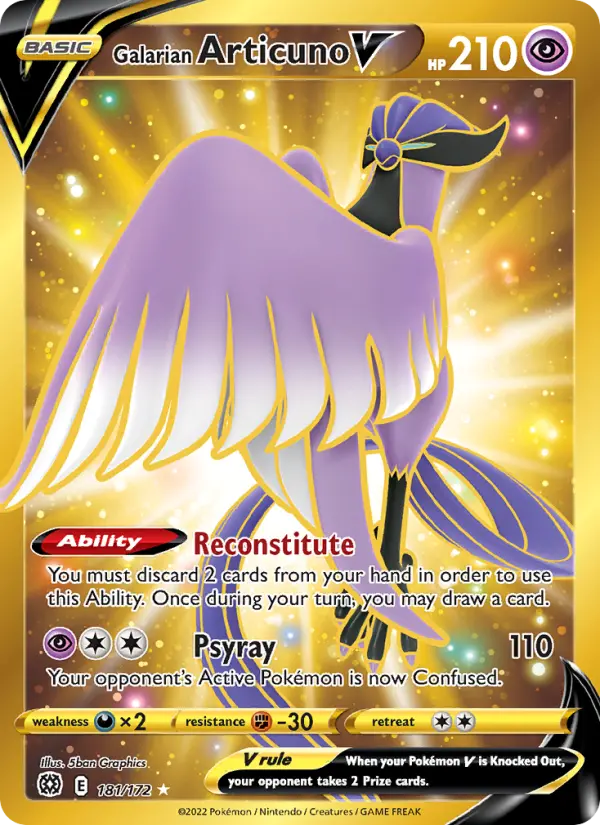 Galarian Articuno V 181 Brilliant Stars Pokesingles