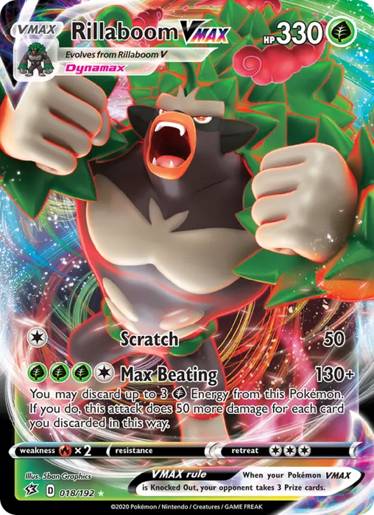 Rillaboom VMAX 18 Rebel Clash Pokesingles