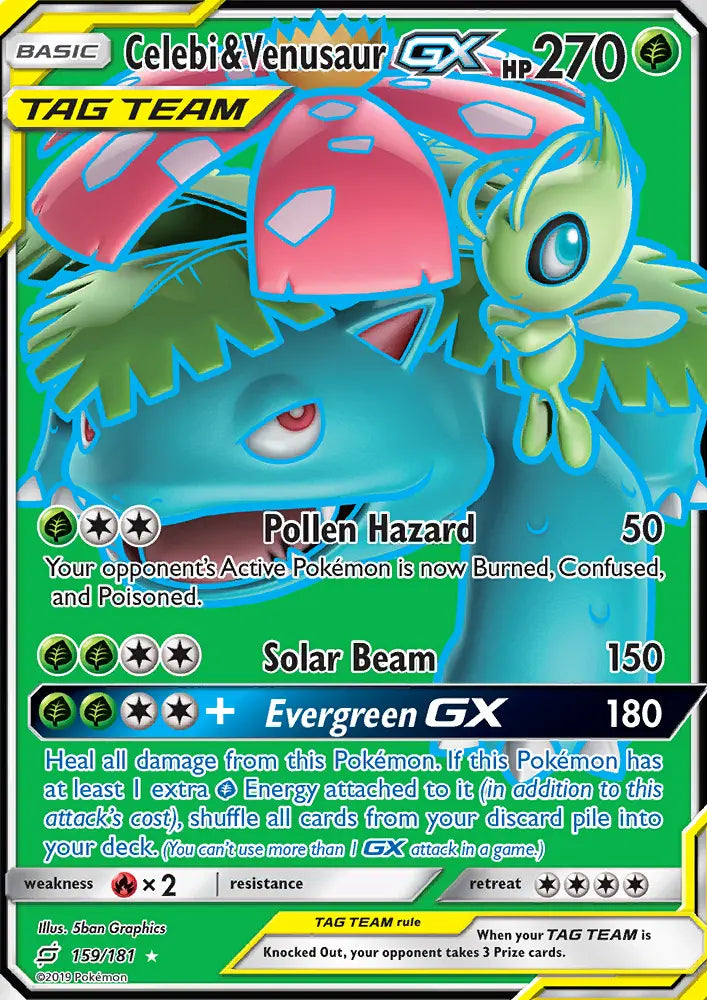 Celebi & Venusaur GX 159 Team Up Pokesingles