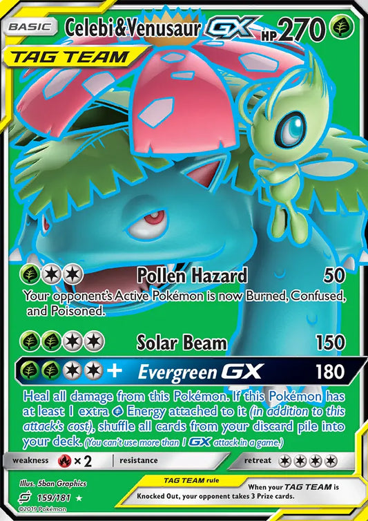 Celebi & Venusaur GX 159 Team Up Pokesingles