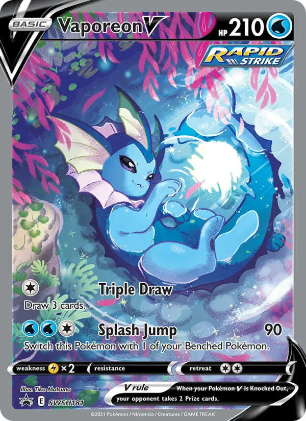 Vaporeon V SWSH181 SWSH Black Star Promos Pokesingles
