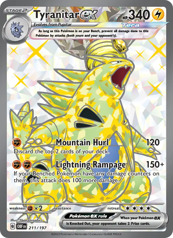 Tyranitar ex 211 Obsidian Flames Pokesingles