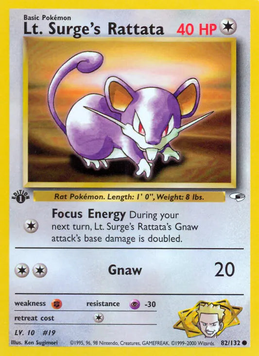 Lt. Surge's Rattata 82 Gym Heroes Pokesingles