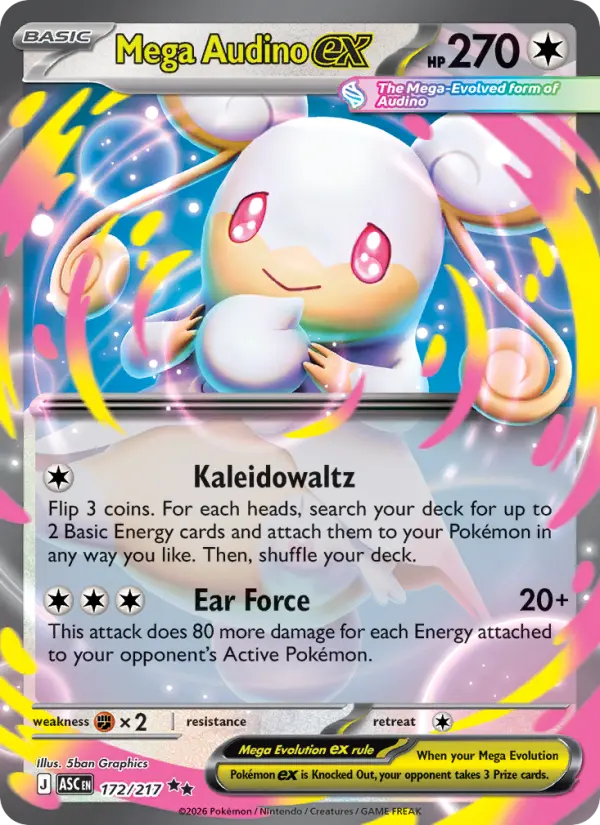 Mega Audino ex 172 Ascended Heroes Pokesingles
