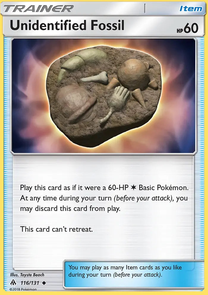 Unidentified Fossil 116 Forbidden Light Pokesingles