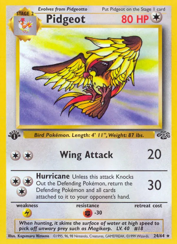 Pidgeot 24 Jungle Pokesingles