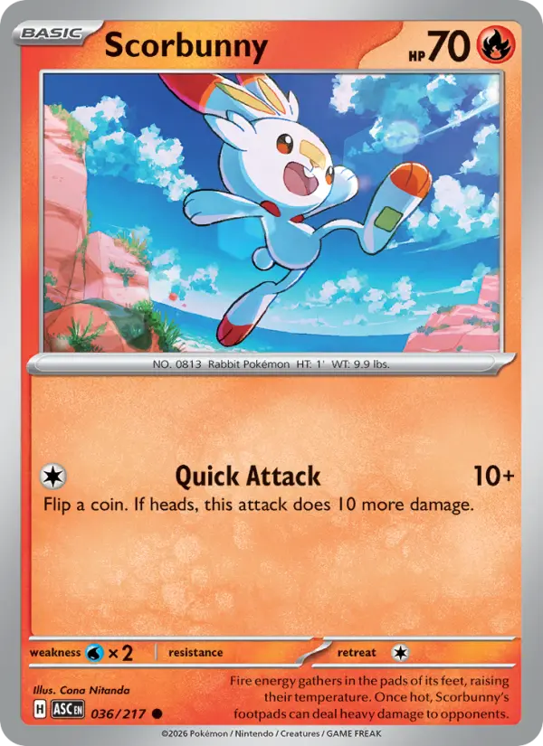 Scorbunny 36 Ascended Heroes Pokesingles