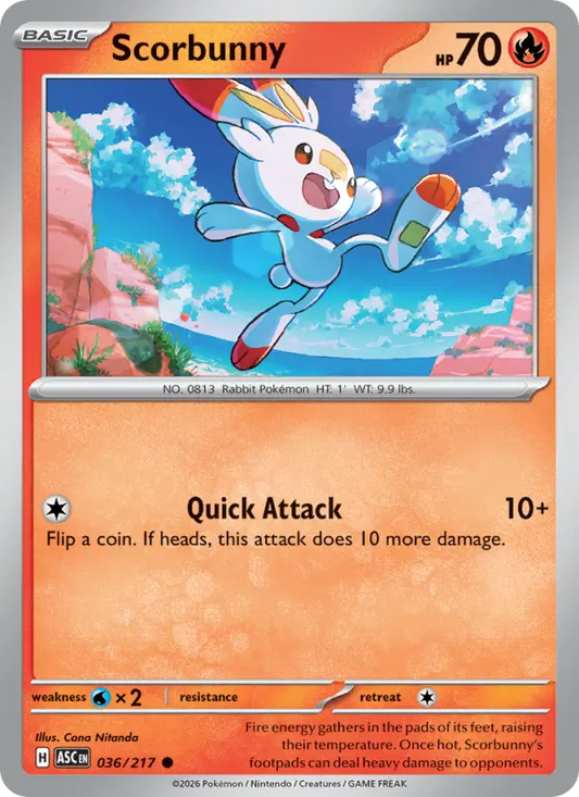 Scorbunny 36 Ascended Heroes Pokesingles
