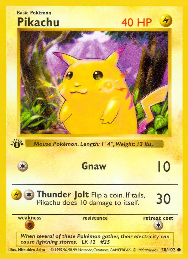 Pikachu 58 Base Set Pokesingles