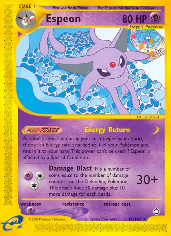Espeon 11 Aquapolis Pokesingles