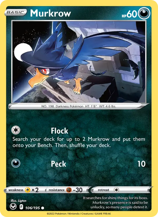 Murkrow 106 Silver Tempest Pokesingles