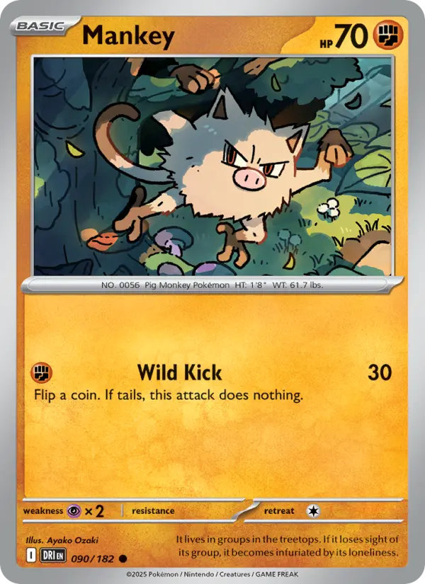 Mankey 90 Destined Rivals Pokesingles