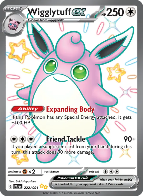 Wigglytuff ex 222 Paldean Fates Pokesingles