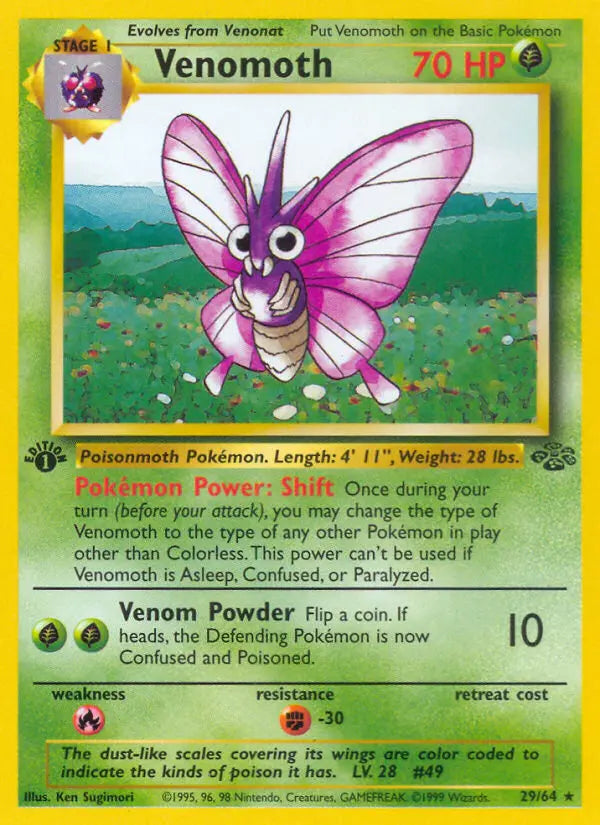 Venomoth 29 Jungle Pokesingles