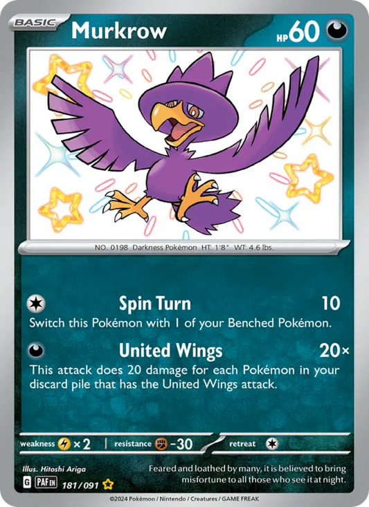 Murkrow 181 Paldean Fates Pokesingles