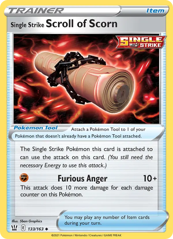 Single Strike Scroll of Scorn 133 Battle Styles Pokesingles