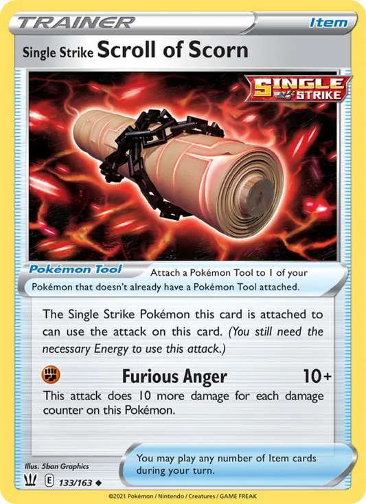 Single Strike Scroll of Scorn 133 Battle Styles Pokesingles