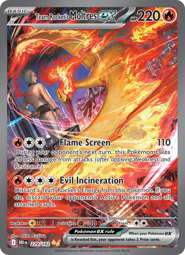 Team Rocket's Moltres ex 229 Destined Rivals Pokesingles
