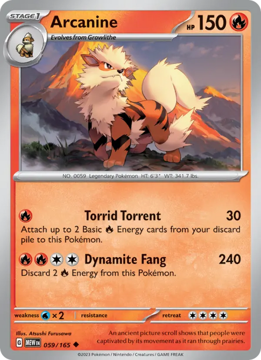 Arcanine 59 151 Pokesingles