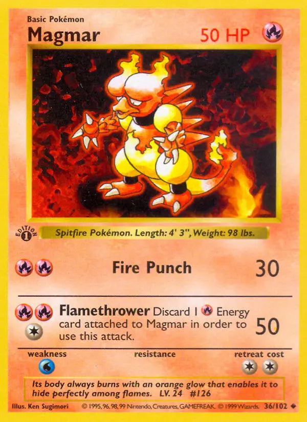 Magmar 36 Base Set Pokesingles
