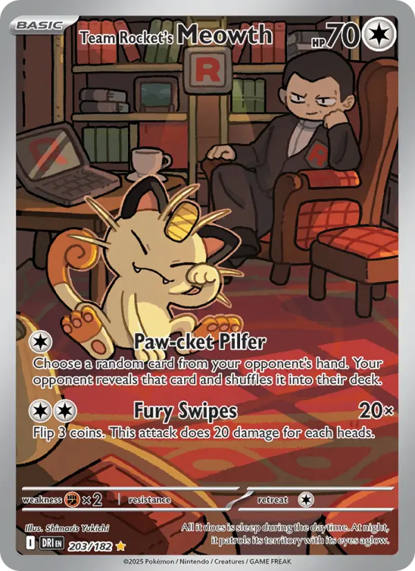 Team Rocket's Meowth 203 Destined Rivals Pokesingles