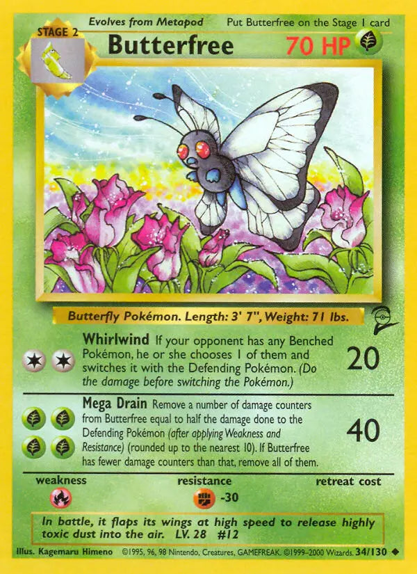 Butterfree 34 Base Set 2 Pokesingles