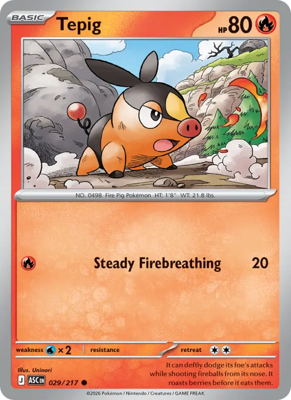 Tepig 29 Ascended Heroes Pokesingles