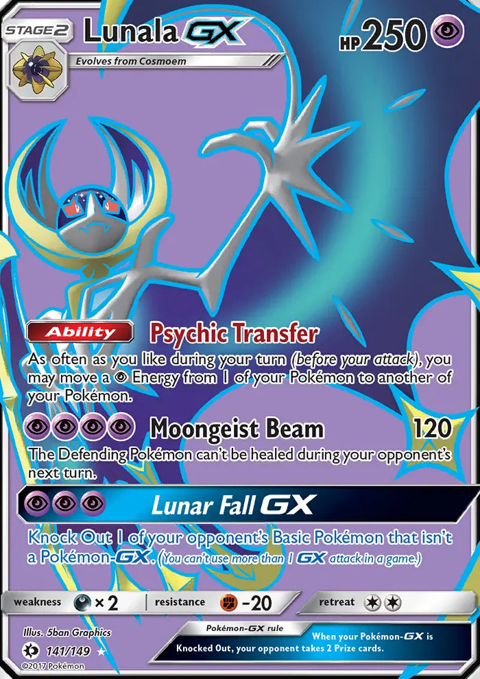 Lunala GX 141 Sun & Moon Pokesingles