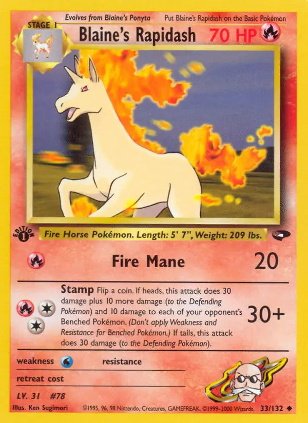 Blaine's Rapidash 33 Gym Challenge Pokesingles