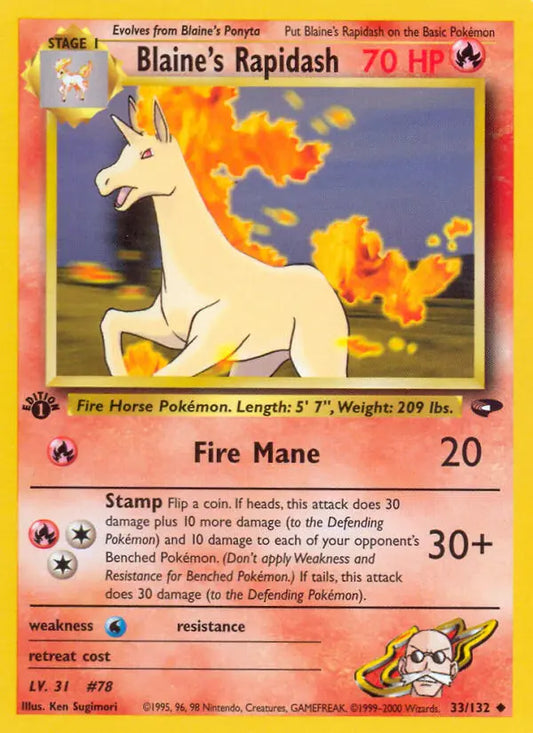 Blaine's Rapidash 33 Gym Challenge Pokesingles
