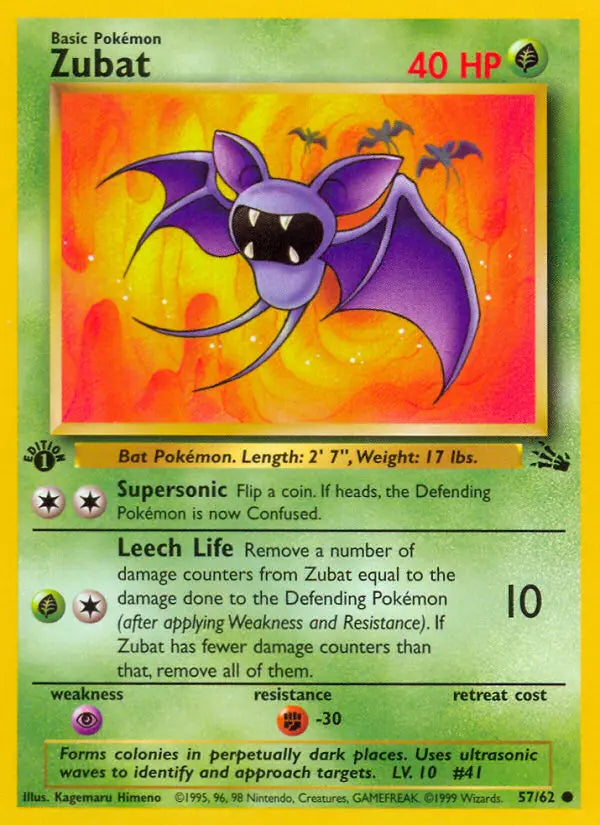 Zubat 57 Fossil Pokesingles