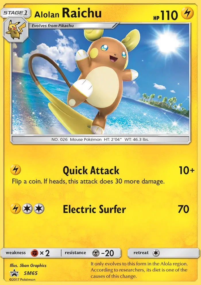 Alolan Raichu SM65 SM Black Star Promos Pokesingles