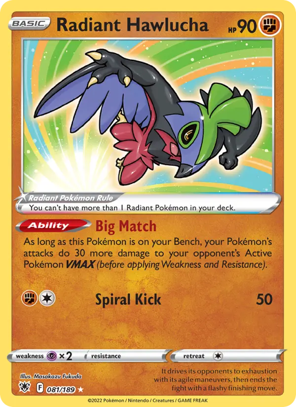 Radiant Hawlucha 81 Astral Radiance Pokesingles