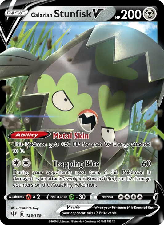 Galarian Stunfisk V 128 Darkness Ablaze Pokesingles