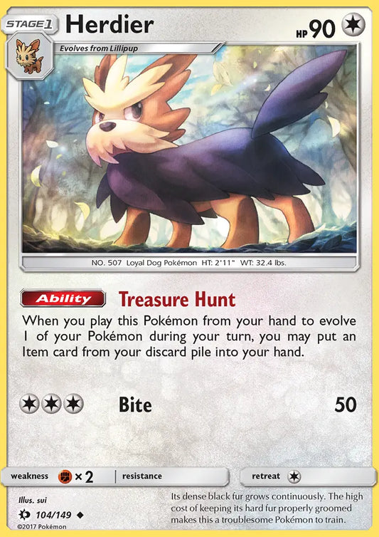 Herdier 104 Sun & Moon Pokesingles