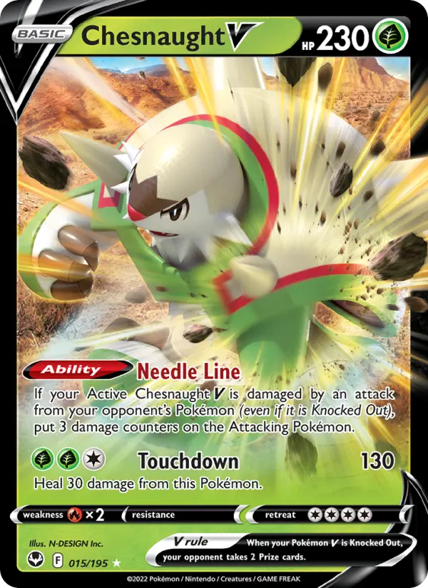 Chesnaught V 15 Silver Tempest Pokesingles