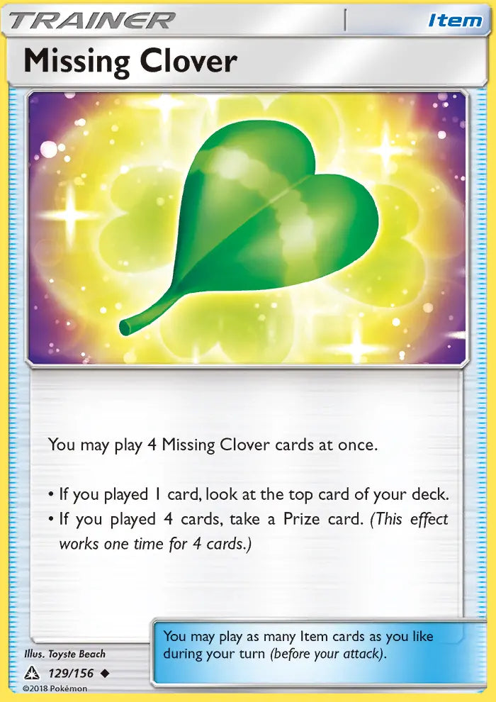 Missing Clover 129 Ultra Prism Pokesingles